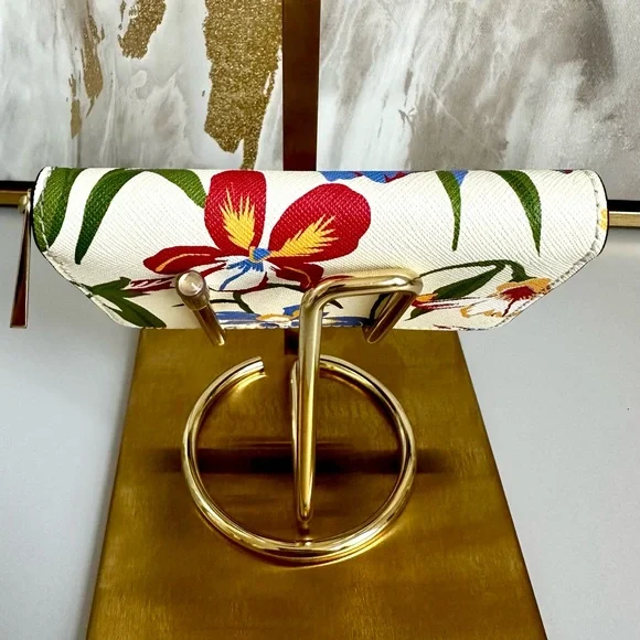 Like New Tory Burch EMERSON ZIP COIN CASE-PAINTED IRIS - Picture 6 of 8